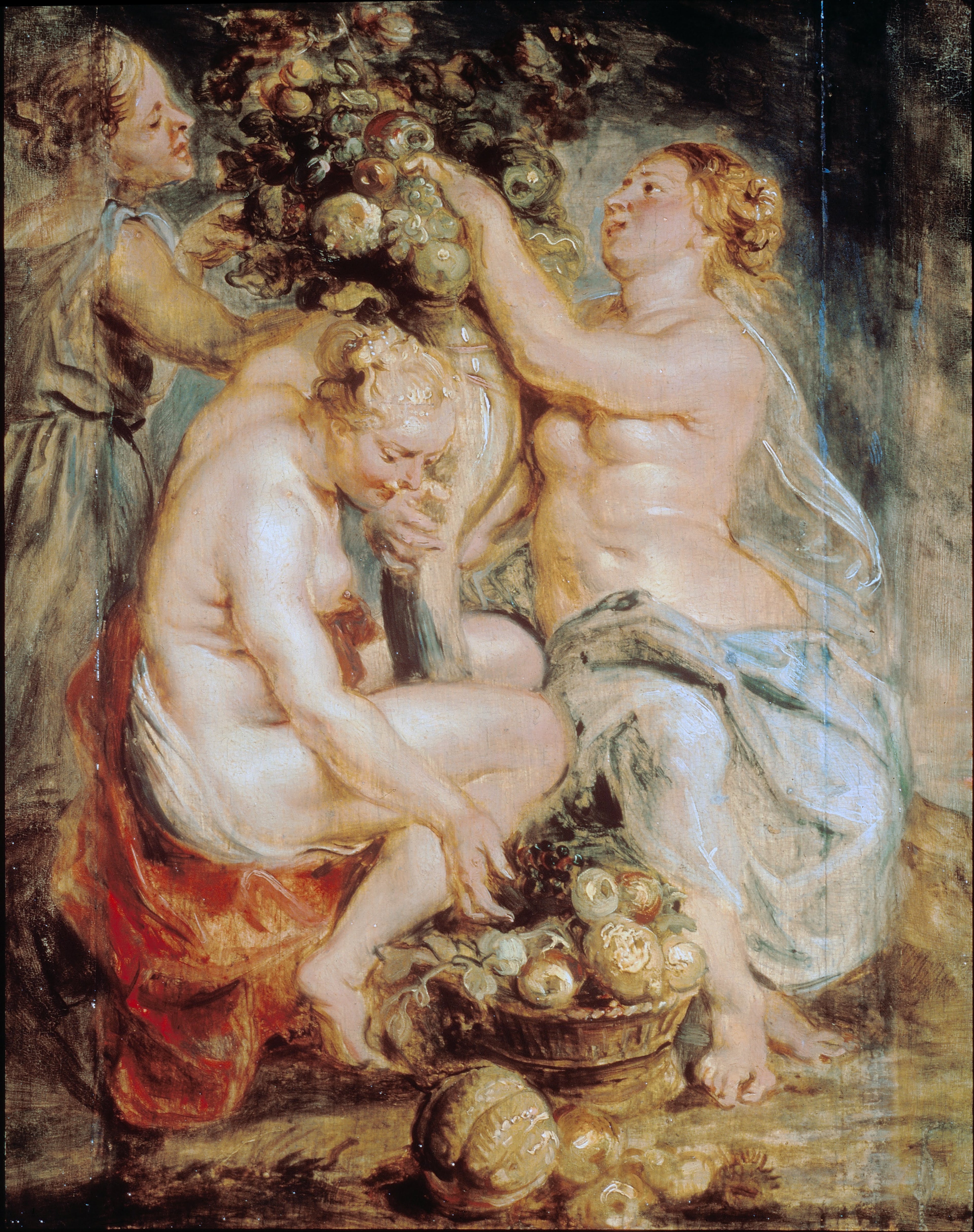 Cérès et deux nymphes avec une corne d'abondance - Peter Paul Rubens