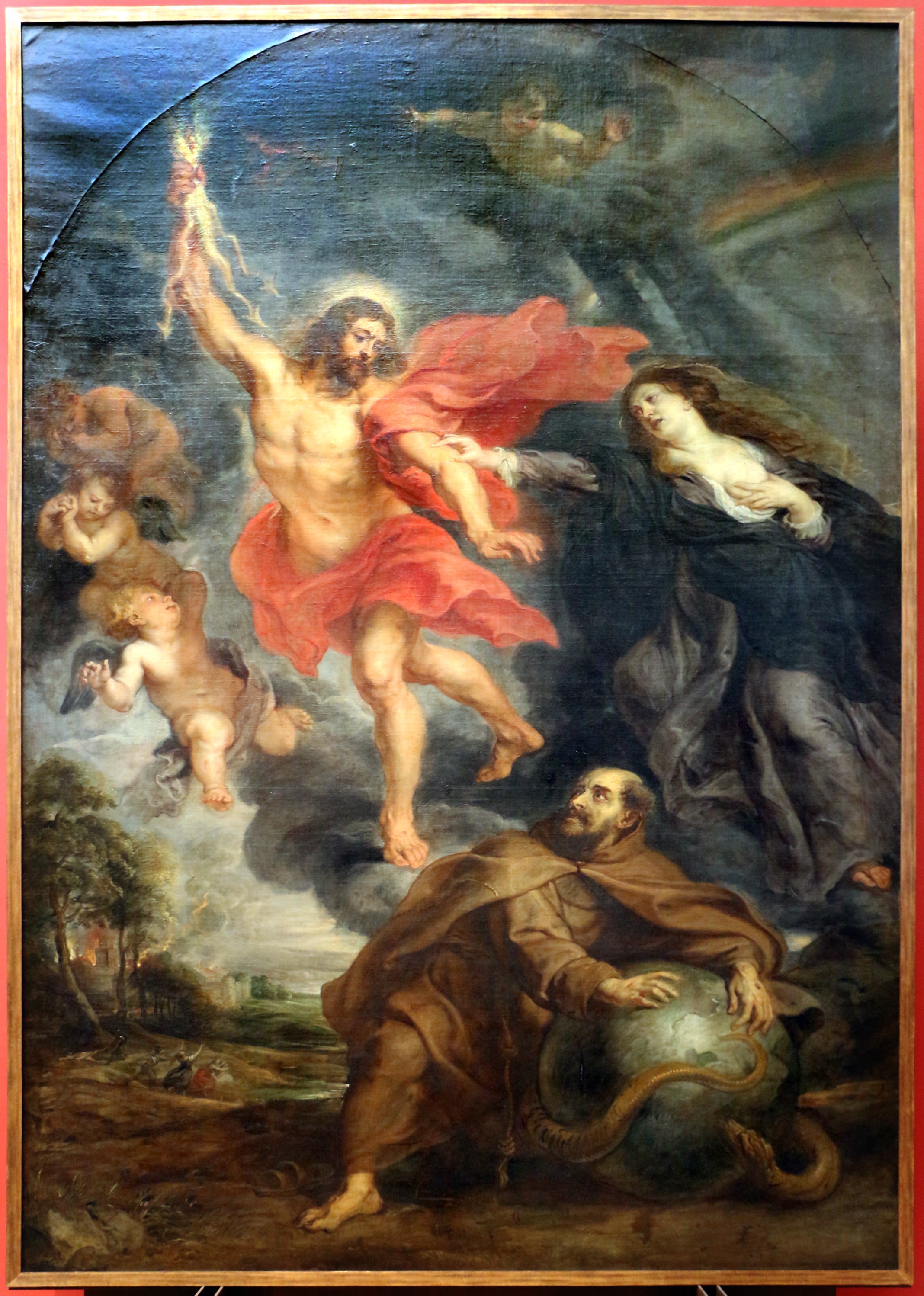 A intercessão da Virgem e de São Francisco impedindo os raios divinos - Peter Paul Rubens