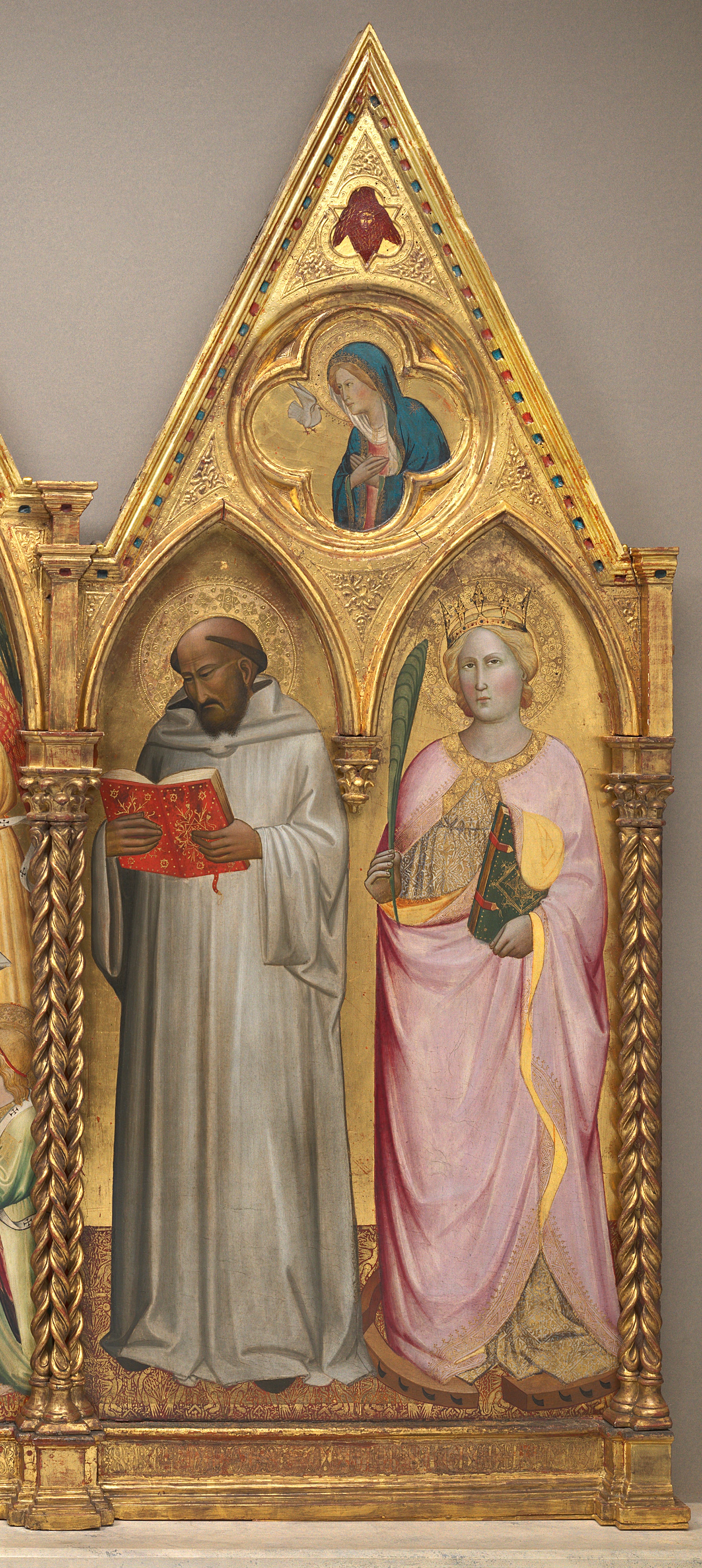 Saint Bernard et sainte Catherine d'Alexandrie avec la Vierge de l'Annonciation [panneau de droite] - Agnolo Gaddi