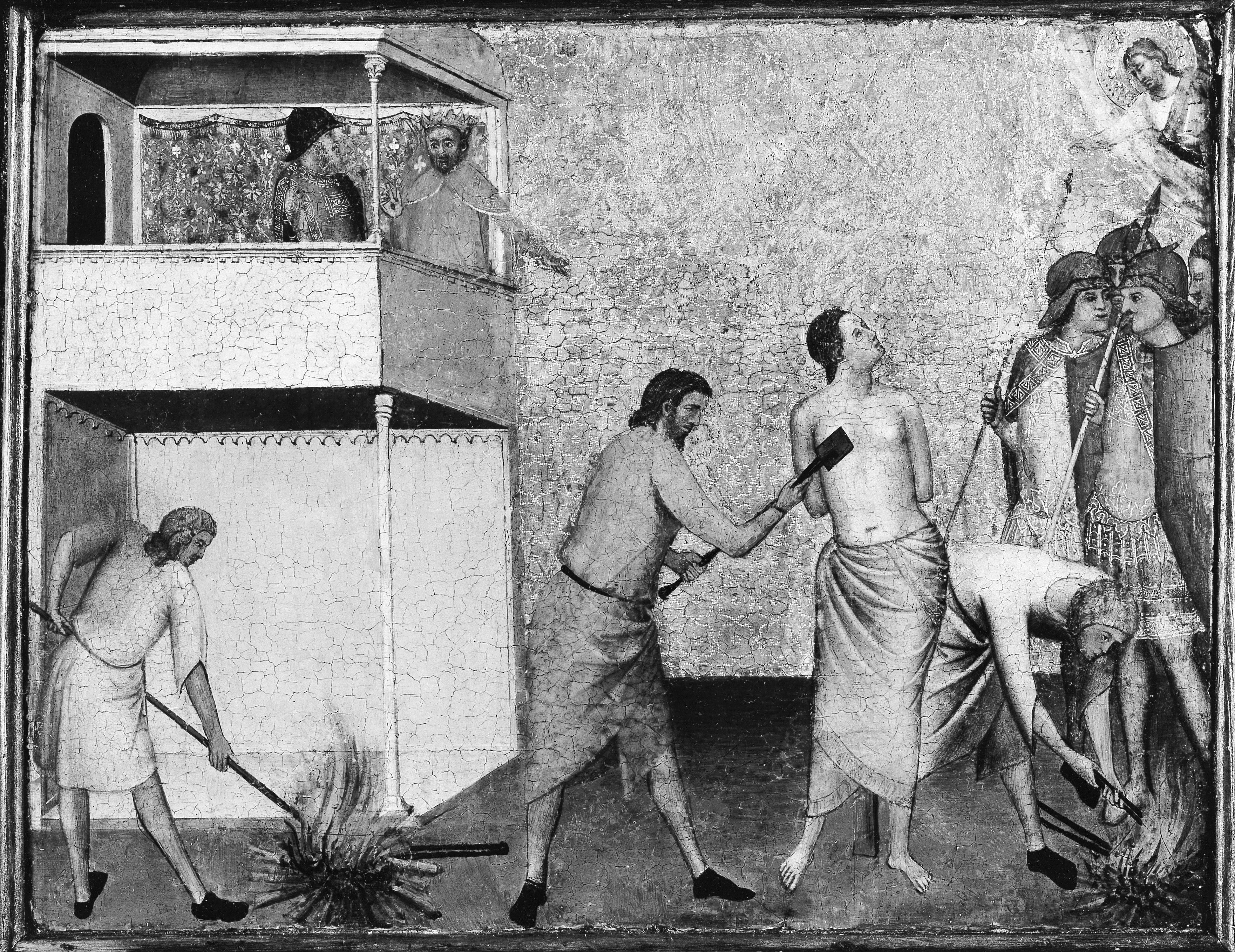 Sainte Reparata torturée avec des fers rougis au feu - Bernardo Daddi