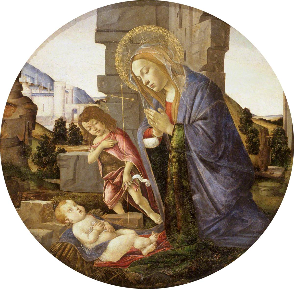 A Virgem adorando o Menino com o jovem santo João - Sandro Botticelli