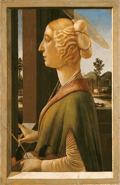 Retrato de uma mulher (com atributos de Santa Catarina de Alexandria) - Sandro Botticelli