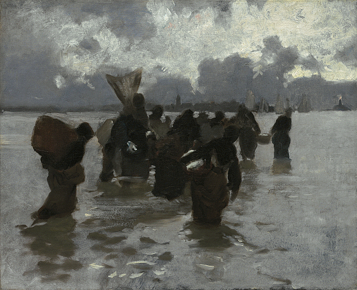 Reproduction du tableau « Le retour des pêcheuses - John Singer Sargent » par Alpha Reproduction en peinture à l’huile
