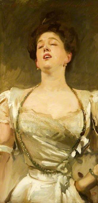 Reproduction du tableau « Mme George Batten chantant - John Singer Sargent » par Alpha Reproduction en peinture à l’huile