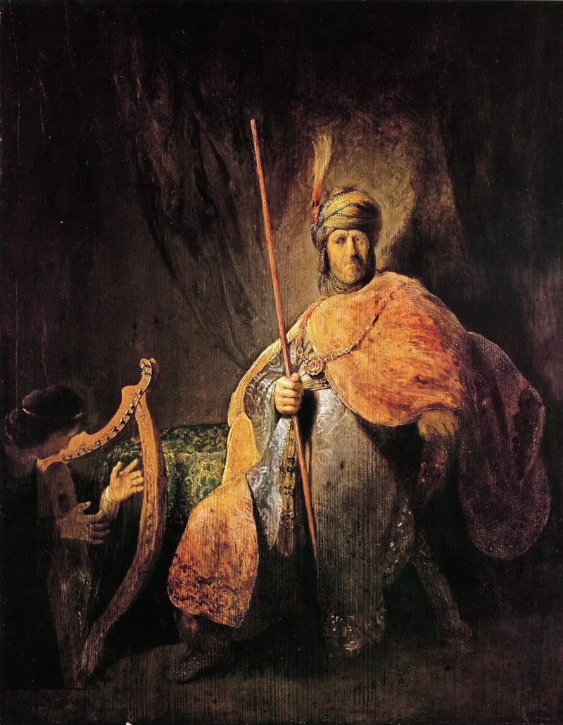 Davi tocando harpa diante de Saul - Rembrandt