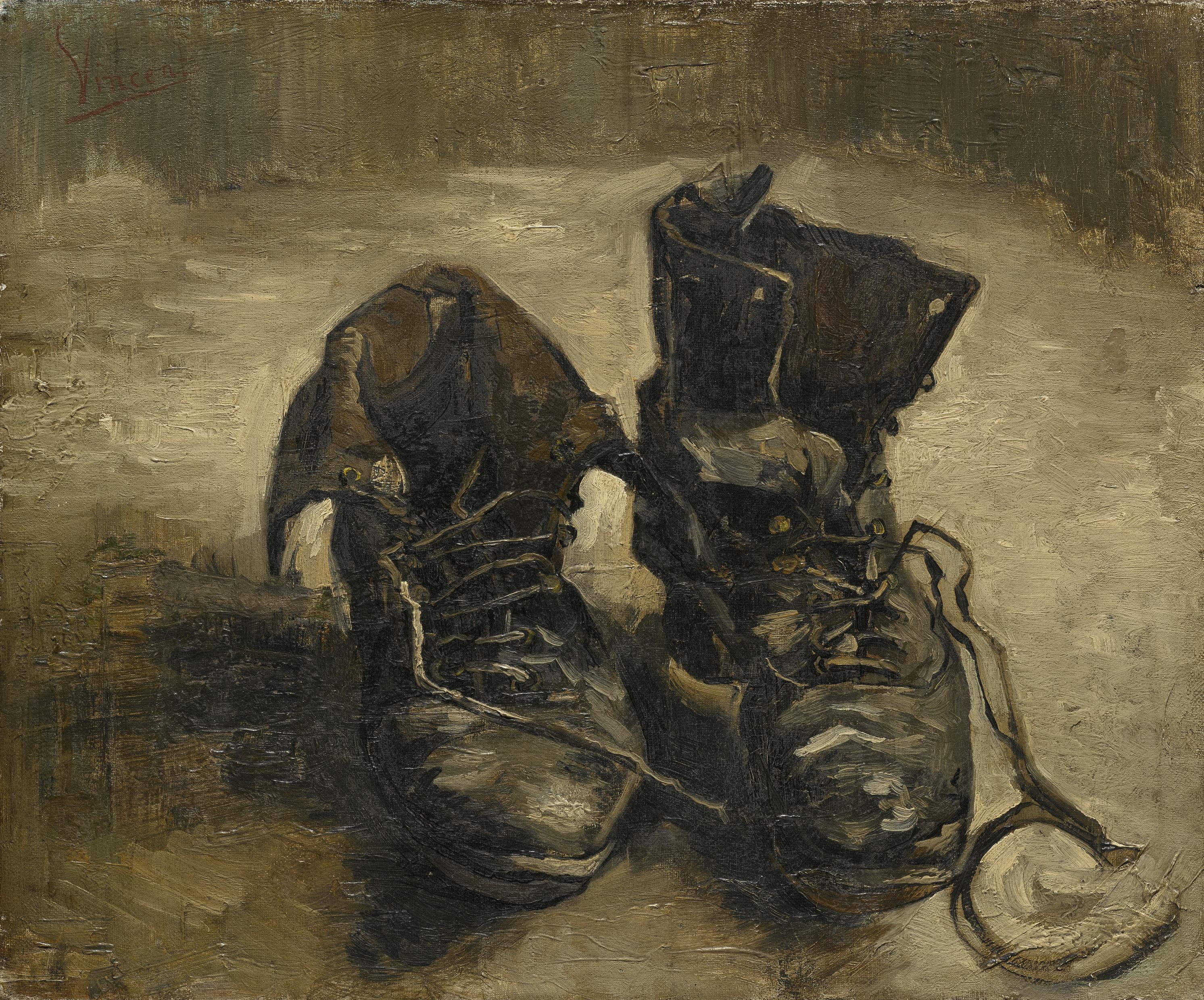 Reproduction du tableau « Les Souliers - Vincent van Gogh » par Alpha Reproduction en peinture à l’huile