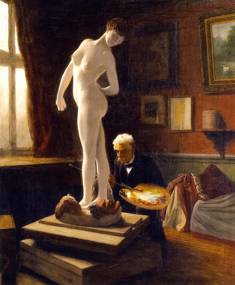 Autorretrato pintando A Jogadora de Bolas - Jean-Léon Gérôme