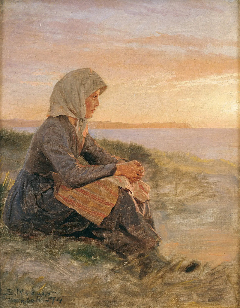 Filha de pescador sentada, Hornbæk - Peder Severin Krøyer