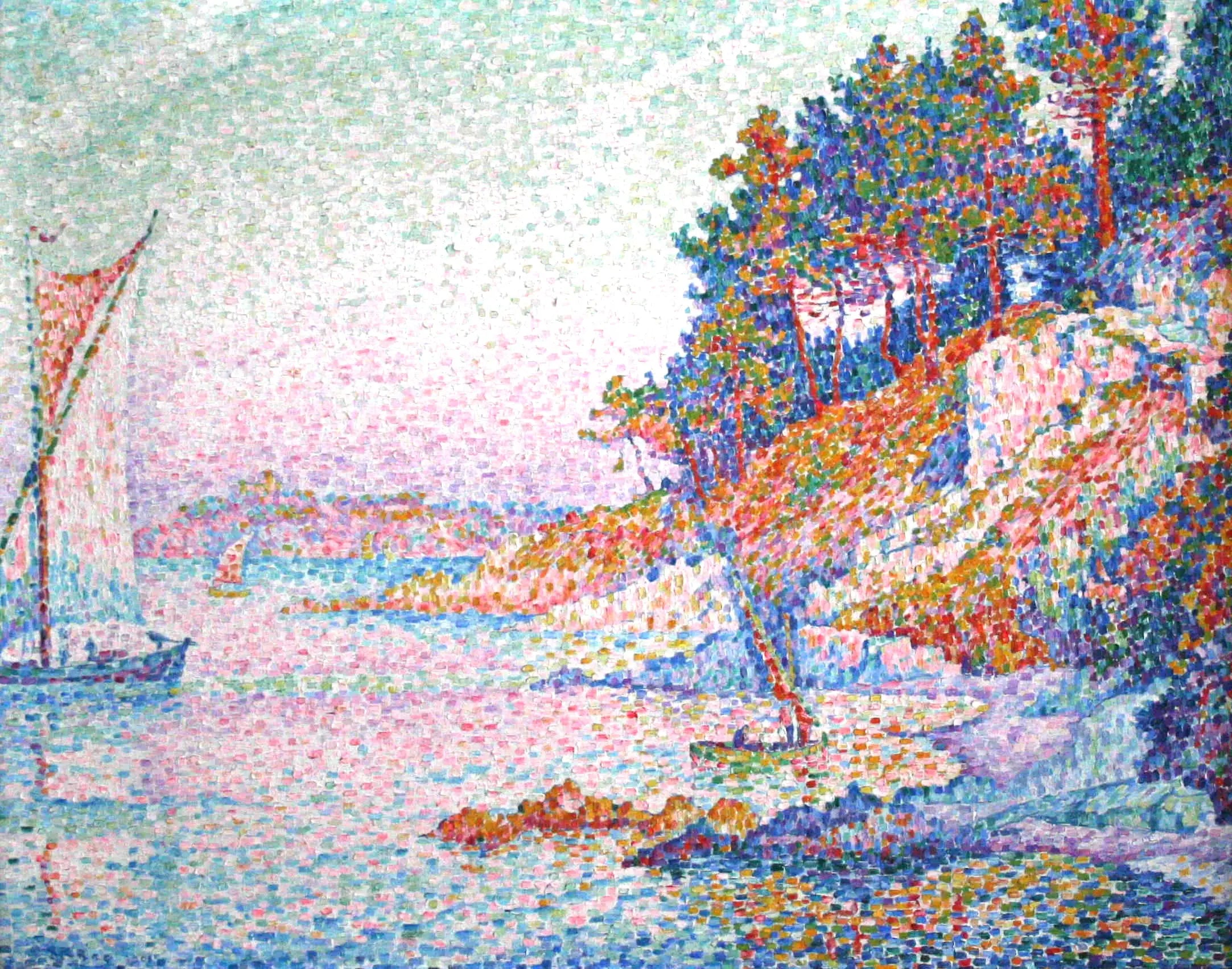 Reproduction du tableau « La calanque - Paul Signac » par Alpha Reproduction en peinture à l’huile