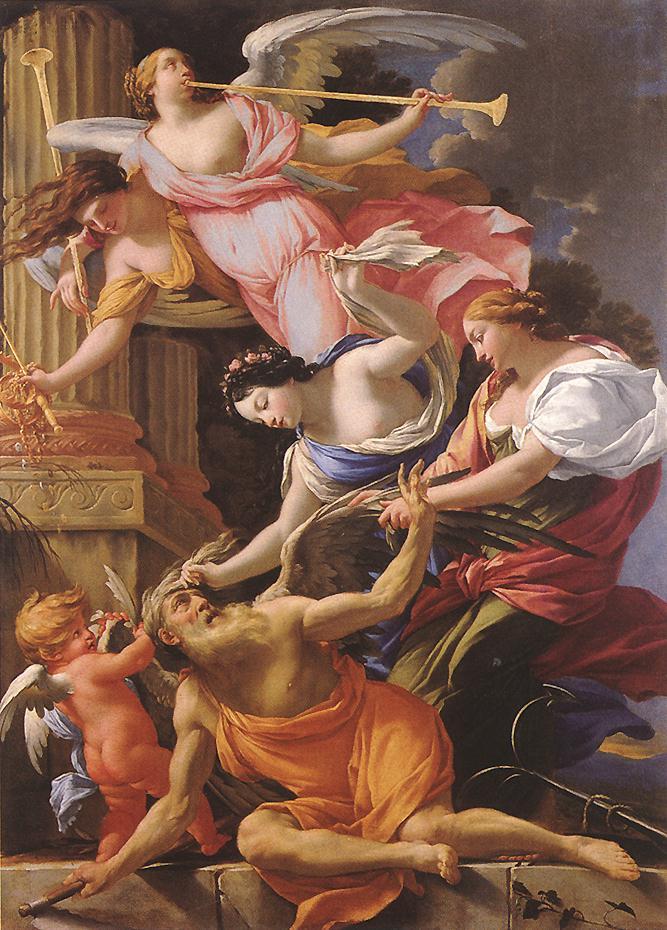 Le Temps vaincu par l'Amour, l'Espérance et la Renommée - Simon Vouet