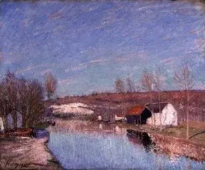 O Loing e o morro de Saint-Nicaise - tarde de fevereiro - Alfred Sisley