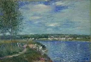 Lavadeiras, perto de Champagne - Alfred Sisley