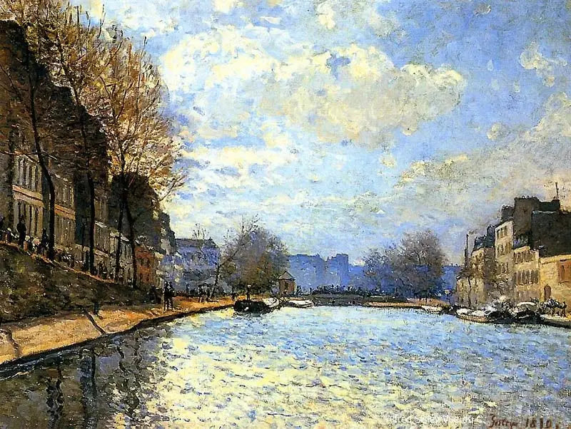 Vista do canal Saint-Martin - Alfred Sisley