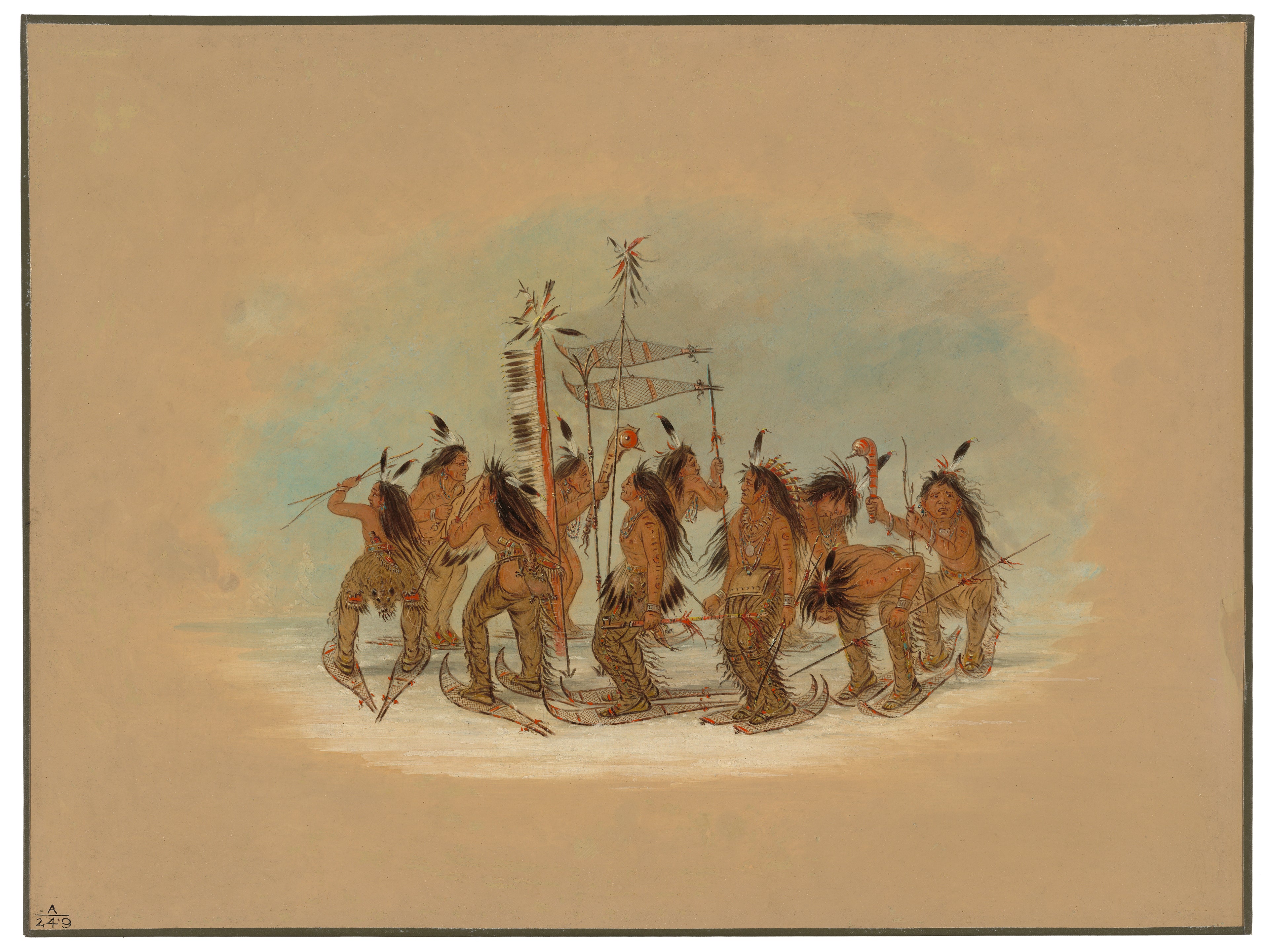 Danse des raquettes à neige - Ojibbeway - George Catlin