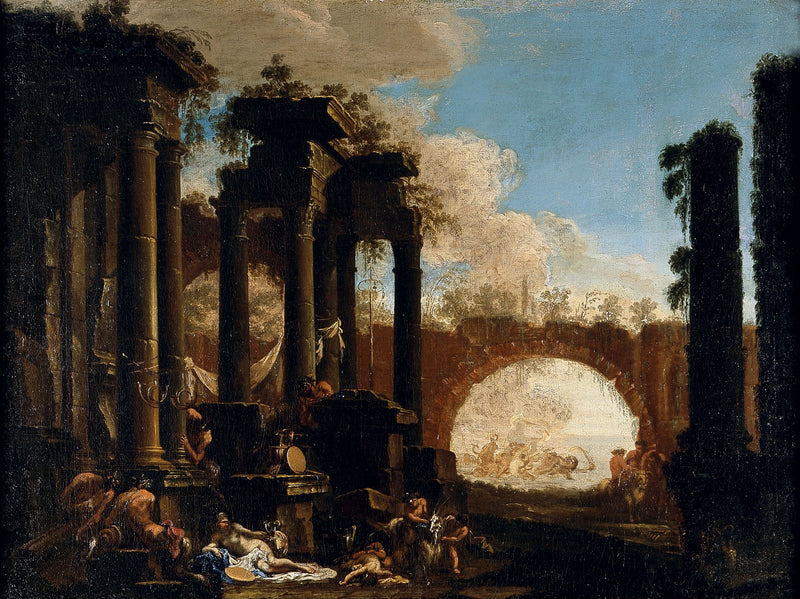 Personnages mythologiques parmi des ruines - Alessandro Magnasco