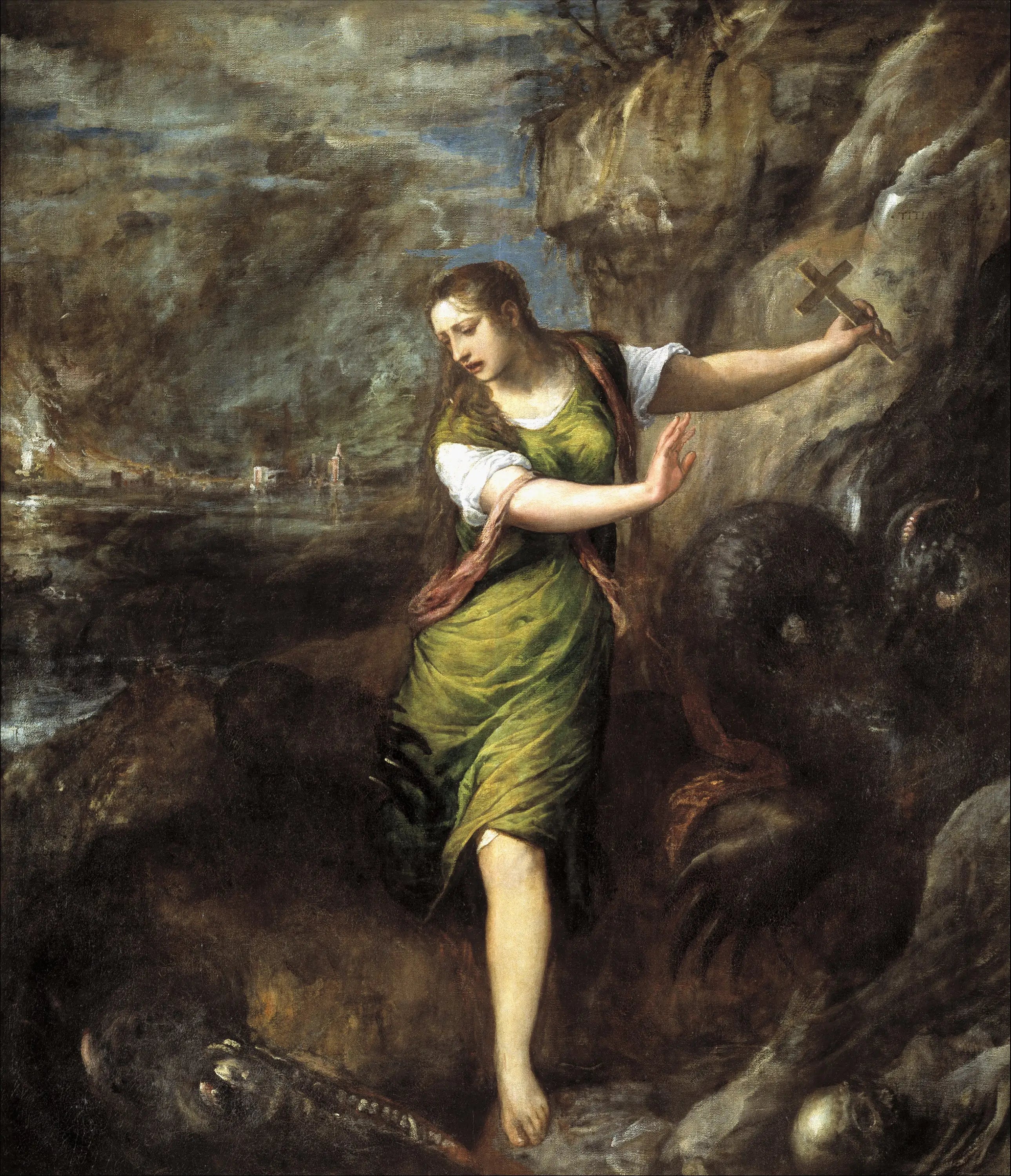 Sainte Marguerite et le dragon - Titian - Alpha Reproduction