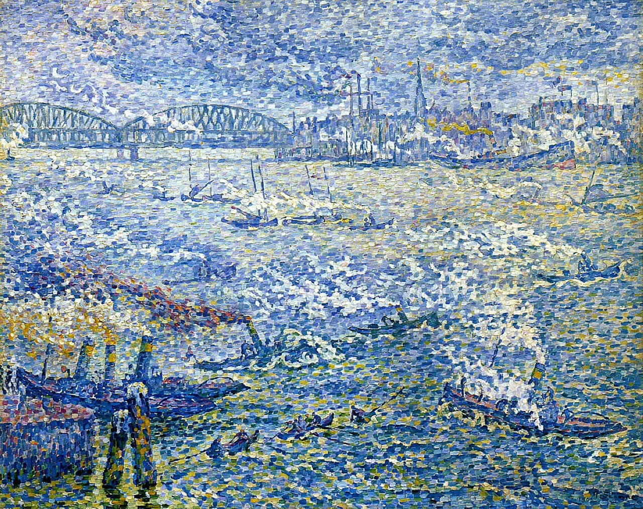 Reproduction du tableau « Rotterdam - Les Vapeurs - Paul Signac » par Alpha Reproduction en peinture à l’huile