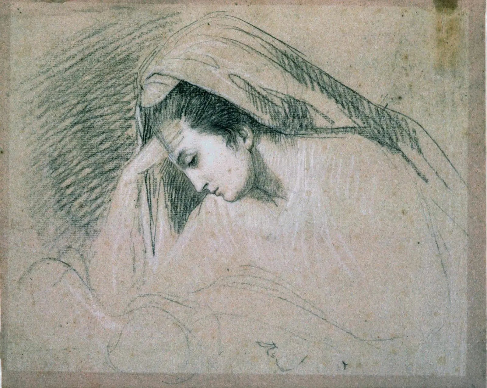 Étude pour la tête de la Vierge (dans la Nativité) - John Singleton Copley - Alpha Reproduction