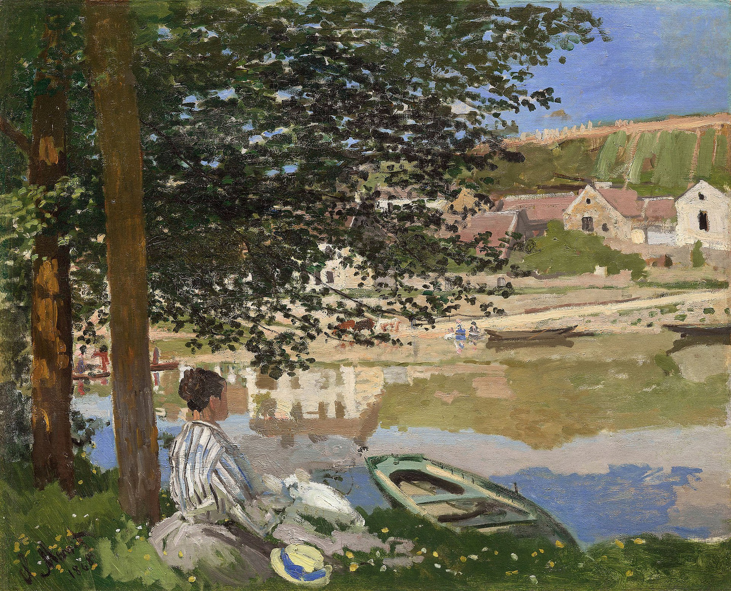 🌿 Nas margens do Sena em Bennecourt – Claude Monet (1868)
