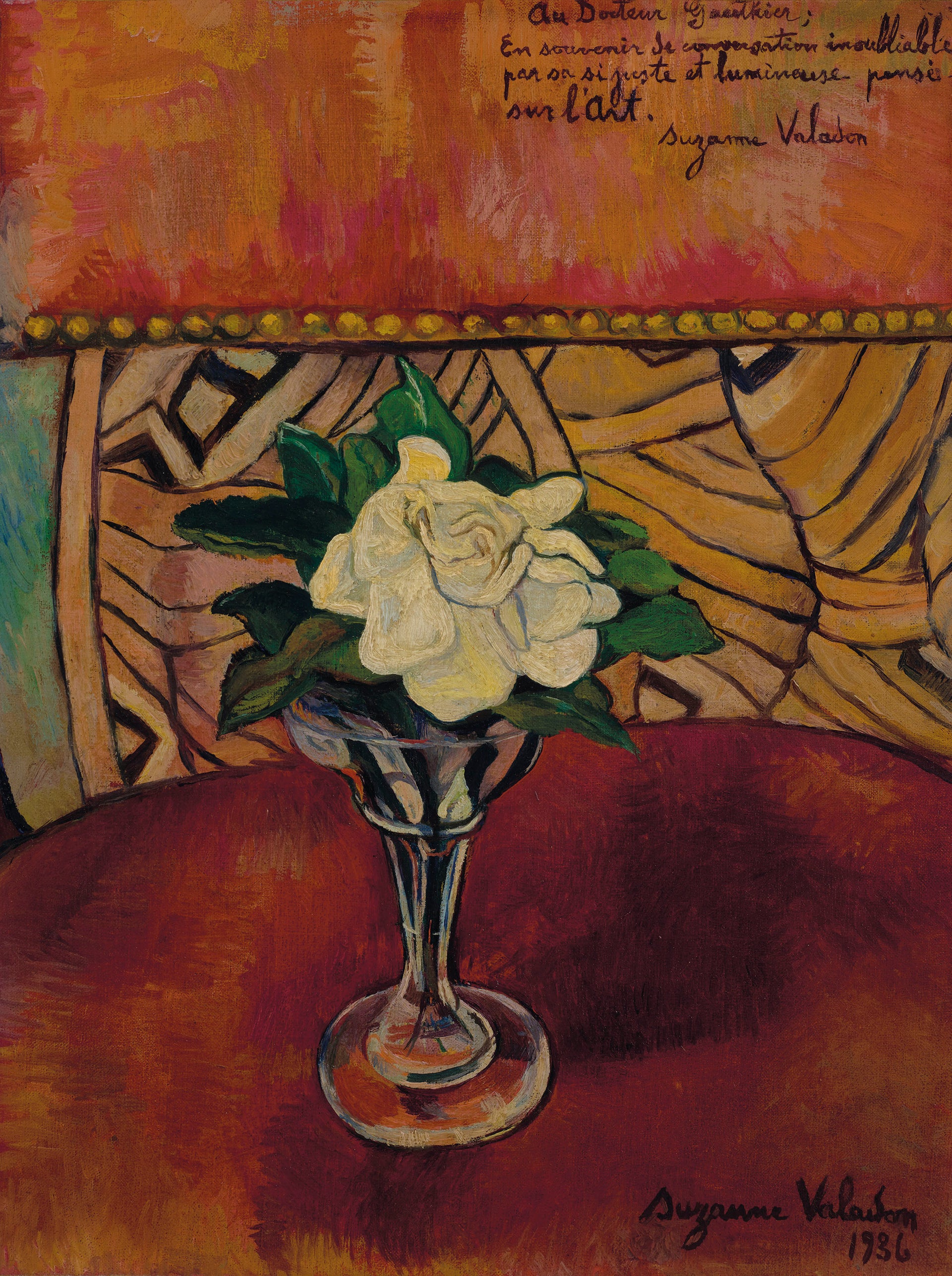 Still life with white rose — Suzanne Valadon