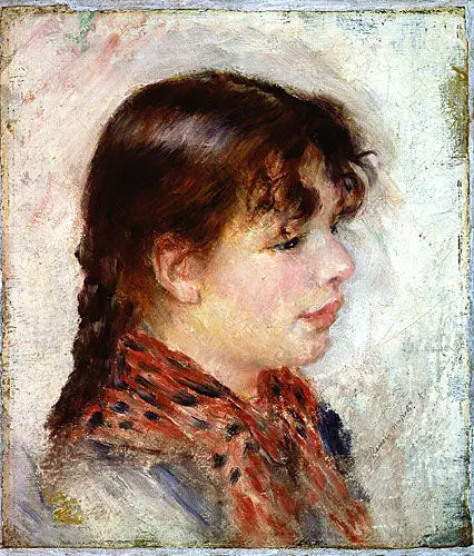 Reproduction du tableau « Tête de jeune fille napolitaine - Pierre-Auguste Renoir » par Alpha Reproduction en peinture à l’huile