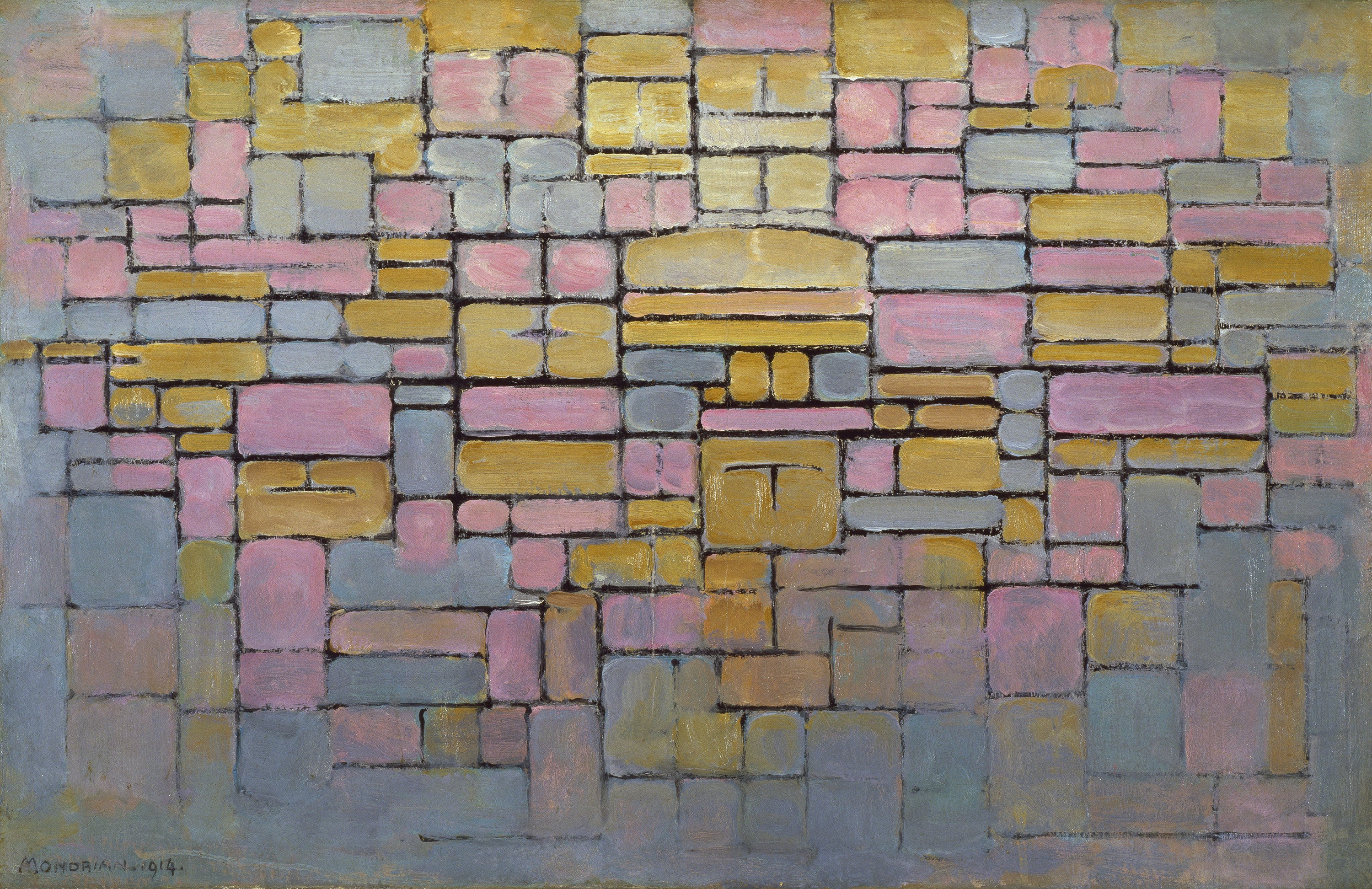 Reproduction du tableau « Tableau n° 2 / Composition n° V - Piet Mondrian » par Alpha Reproduction en peinture à l’huile