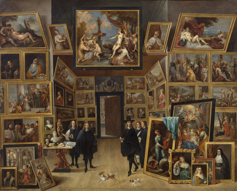 O Arquiduque Leopoldo-Guilherme em sua galeria de pintura em Bruxelas - David Teniers, o Jovem