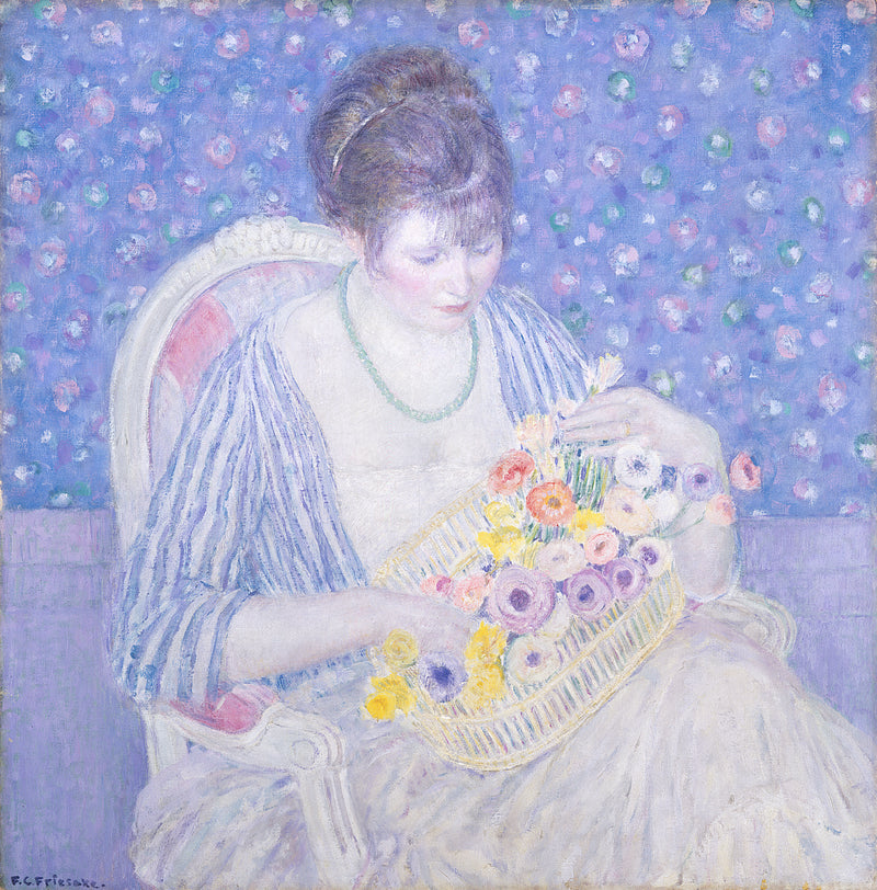 O cesto de flores - Frederick Carl Frieseke