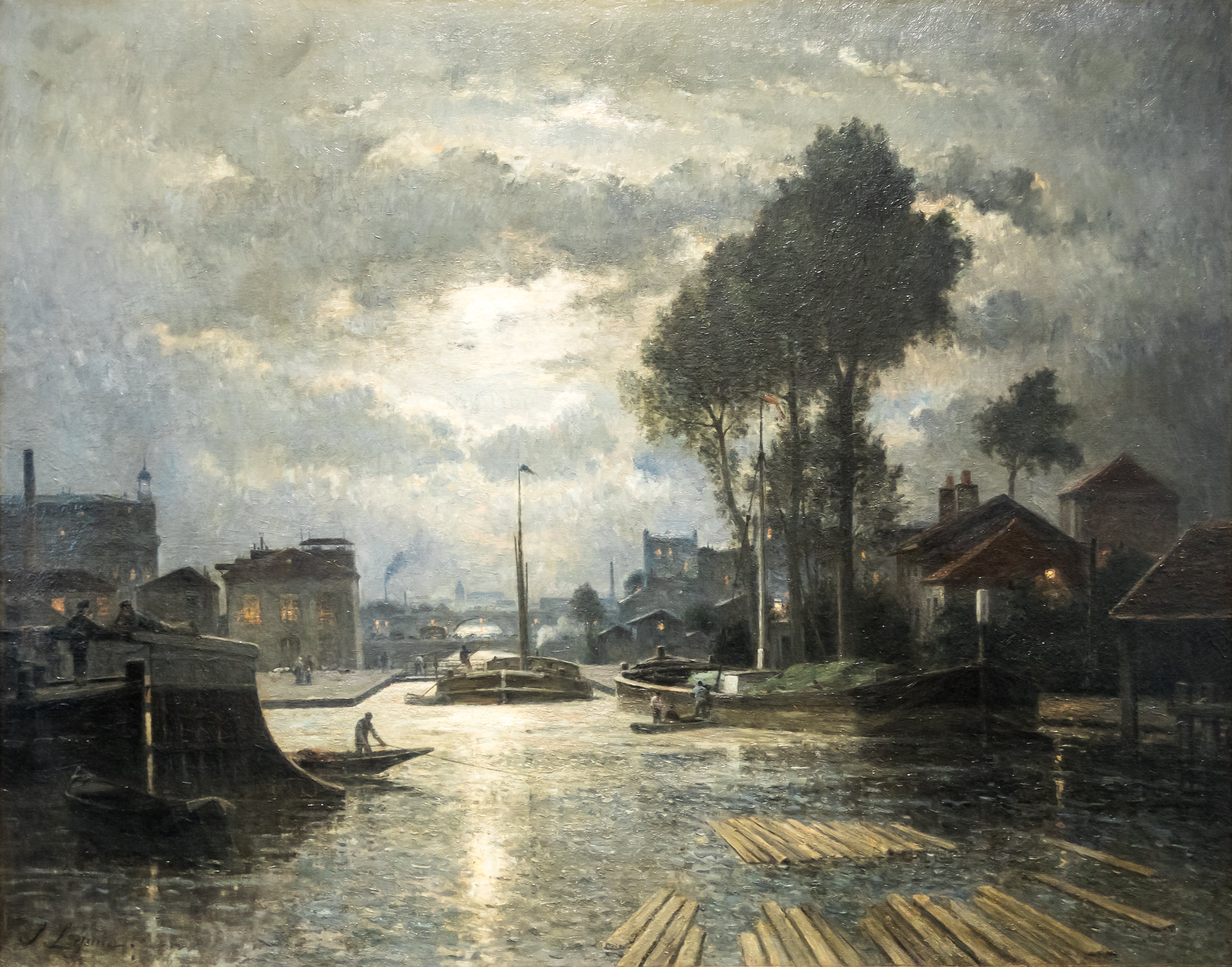 Le canal Saint-Denis vu de la darse de Metz effet de lune - Stanislas Lépine - Alpha Reproduction