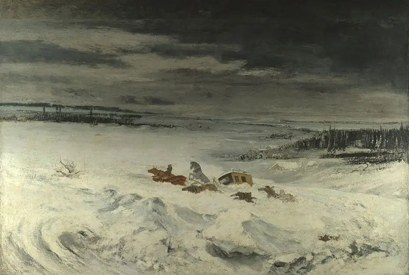 A diligência na neve - Gustave Courbet