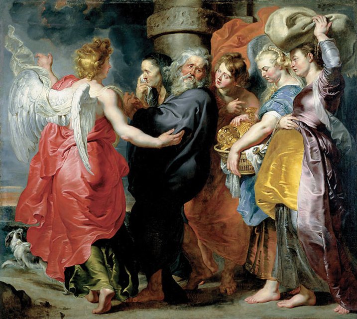 A fuga de Ló e sua família de Sodoma - Peter Paul Rubens