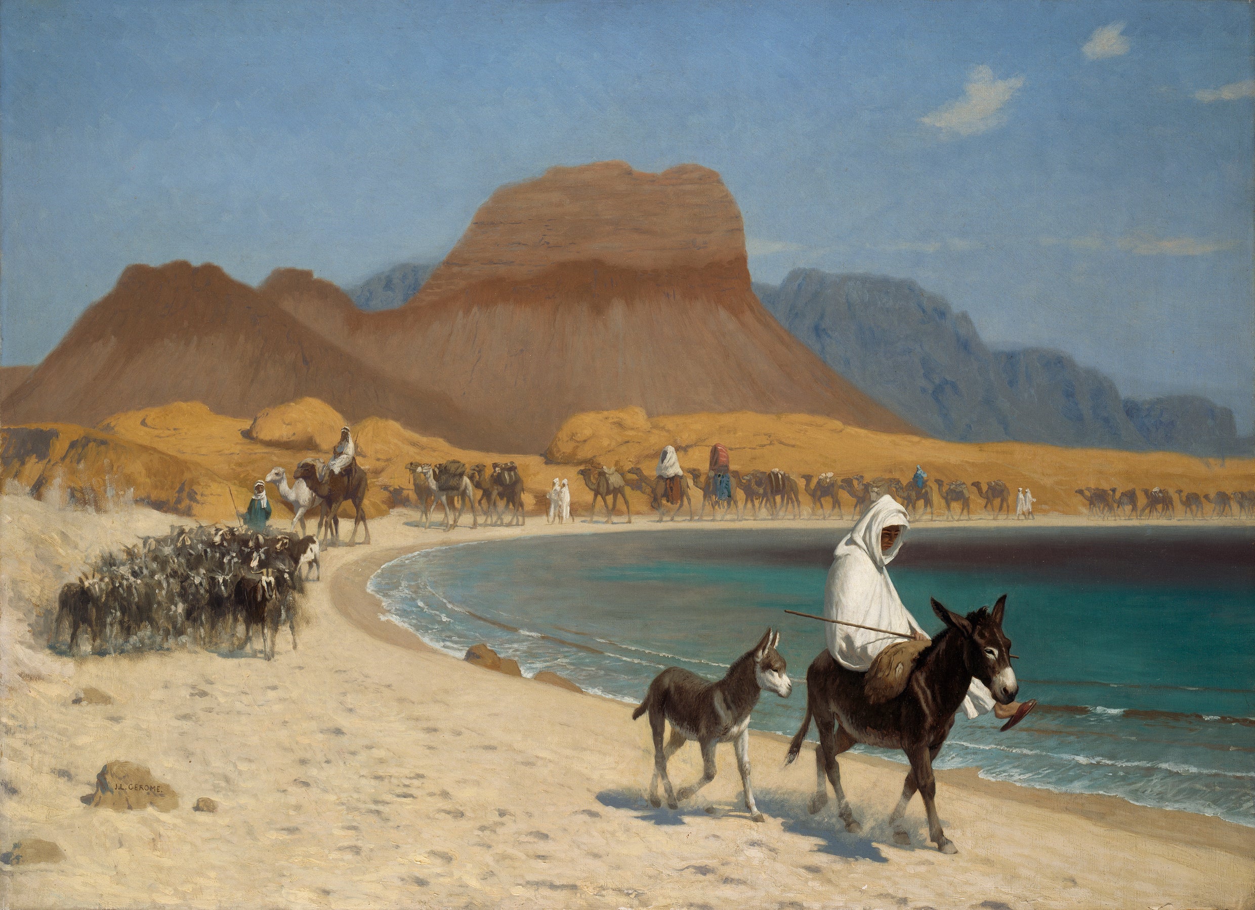 Reproduction du tableau « Le golfe d'Aqaba - Jean-Léon Gérôme » par Alpha Reproduction en peinture à l’huile