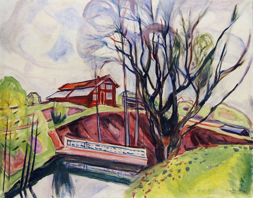 Reproduction du tableau « La Maison rouge - Edvard Munch » par Alpha Reproduction en peinture à l’huile