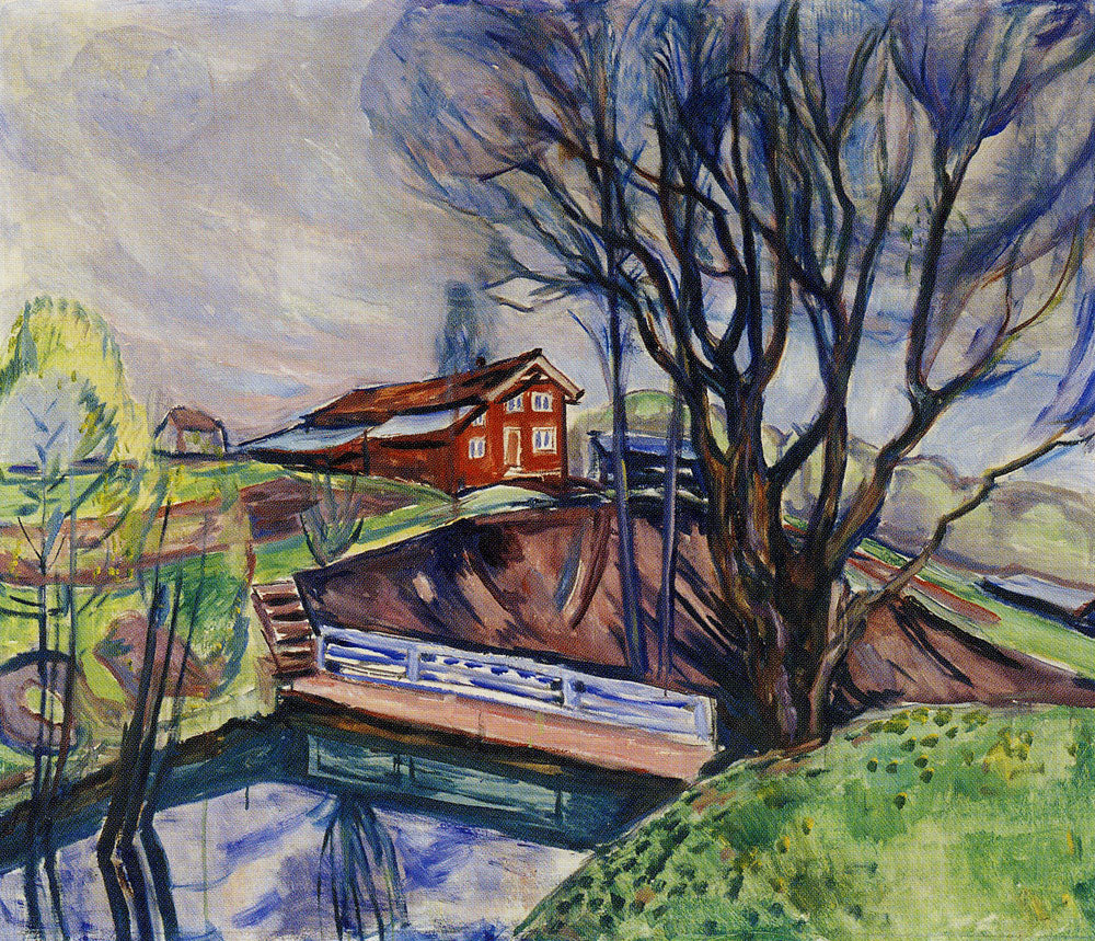 Reproduction du tableau « La Maison rouge - Edvard Munch » par Alpha Reproduction en peinture à l’huile