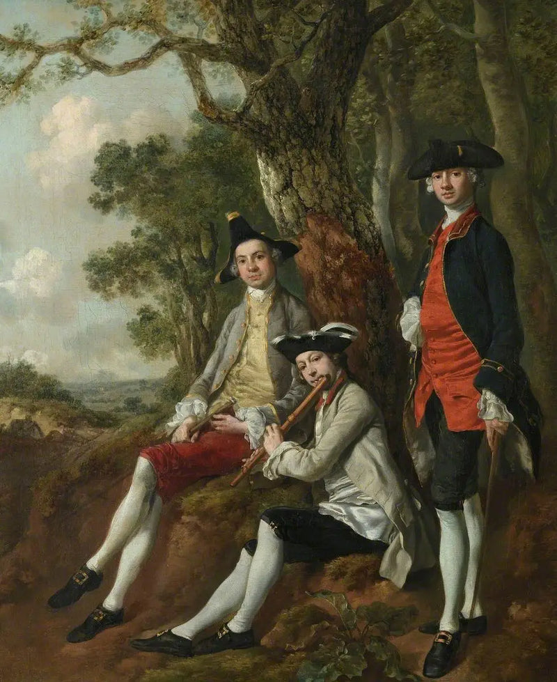Peter Darnell Muilman, Charles Crokatt e William Keable em uma paisagem - Thomas Gainsborough