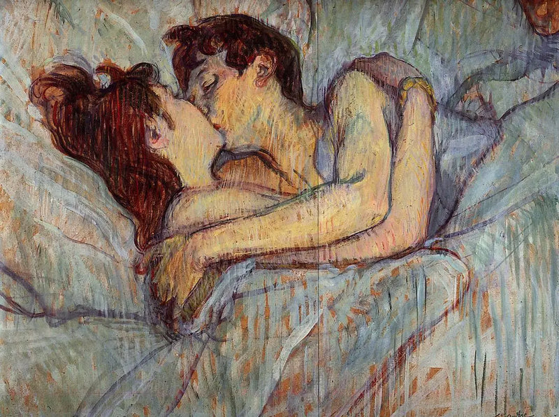 Na cama, o beijo - Henri de Toulouse-Lautrec