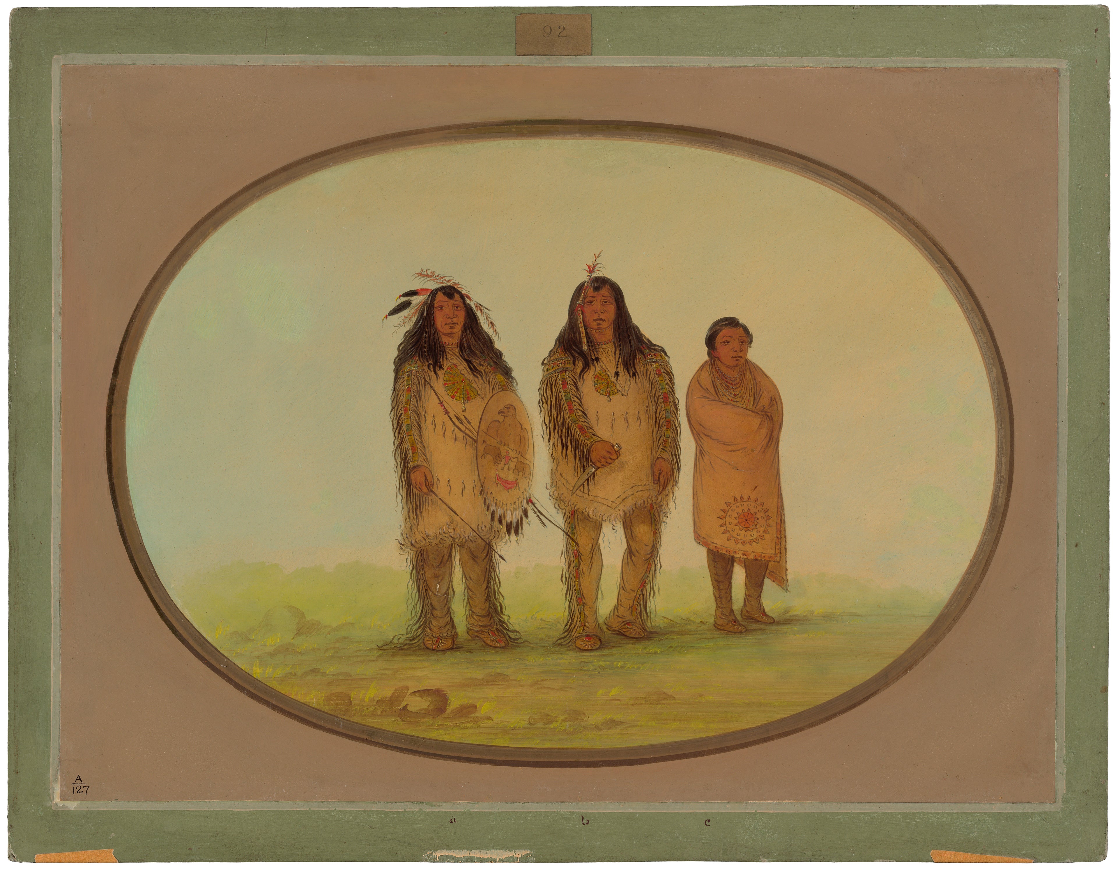 Deux guerriers Nezperce et un garçon - George Catlin
