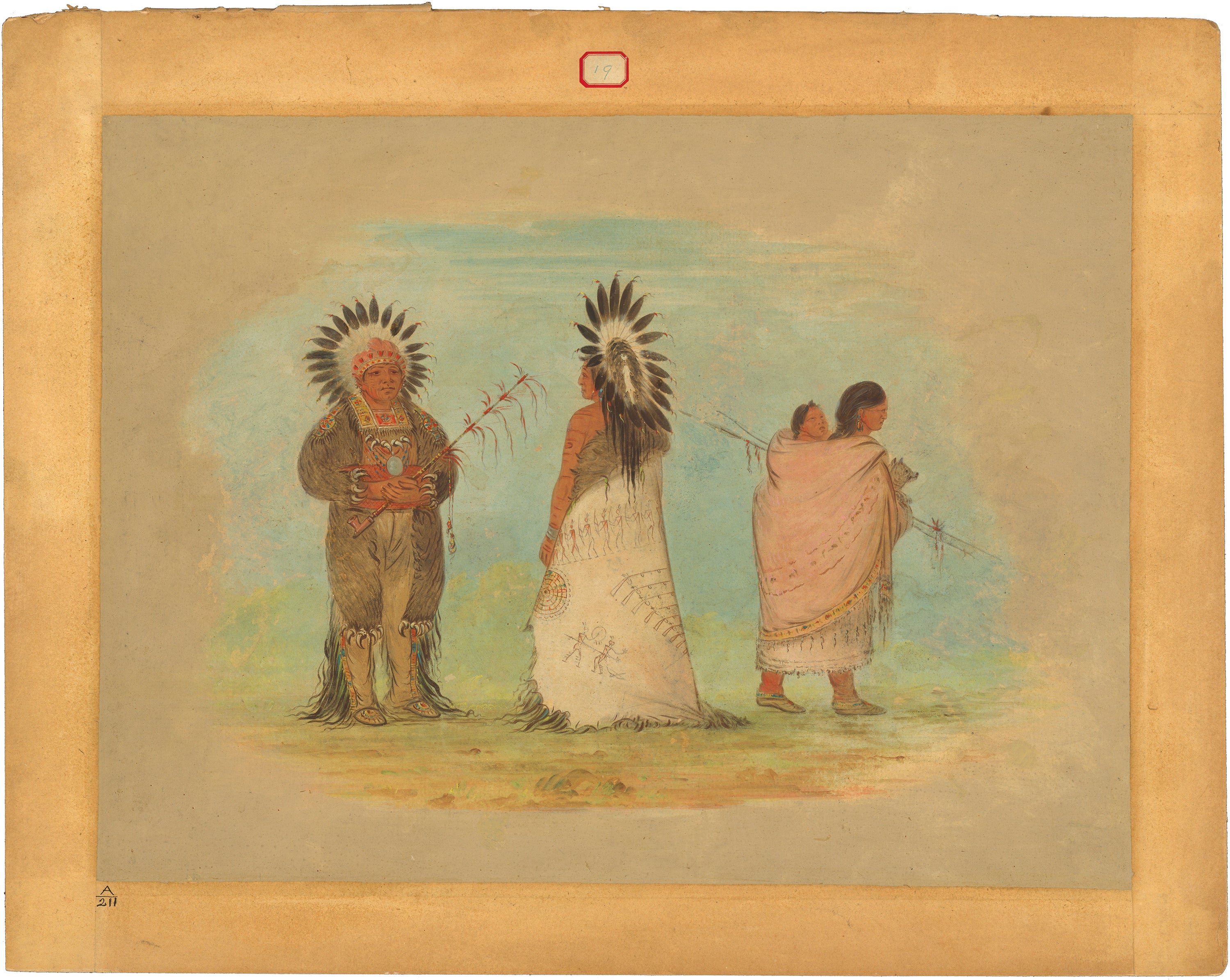 Deux chefs Ottoe et une femme - George Catlin