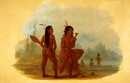 Deux jeunes hommes Hyda - George Catlin