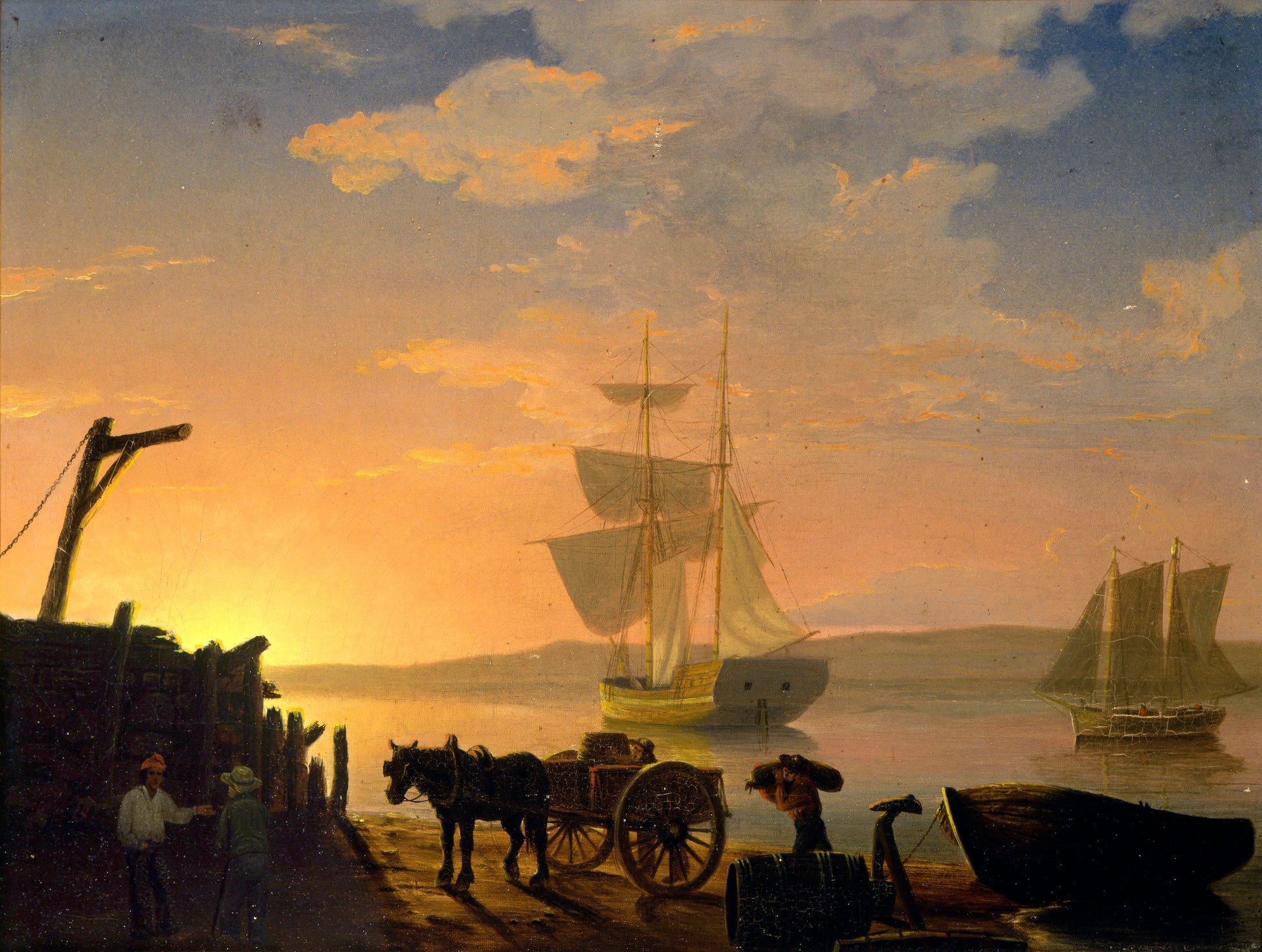 Déchargement d'un navire - Fitz Henry Lane