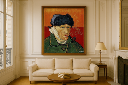 🖼️ Autorretrato com orelha enfaixada e cachimbo – Vincent van Gogh (1889)