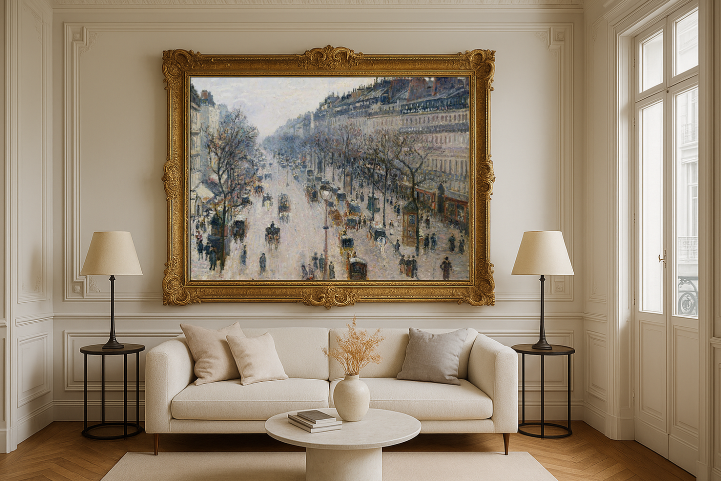 Boulevard Montmartre uma manhã de inverno - Camille Pissarro