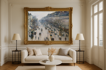 Boulevard Montmartre uma manhã de inverno - Camille Pissarro