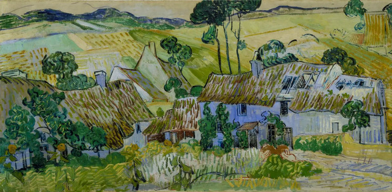 Casas de campo em uma colina - Vincent van Gogh