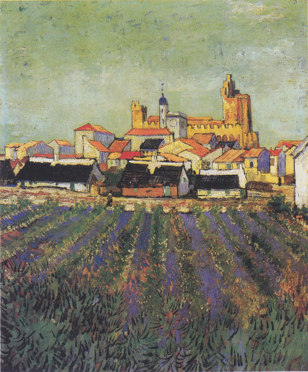 Reproduction du tableau « Vue des Saintes-Maries-de-la-Mer - Vincent van Gogh » par Alpha Reproduction en peinture à l’huile