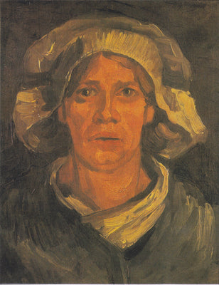 Cabeça de camponesa com touca branca - Vincent van Gogh