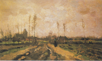 Paisagem com igreja e casas - Vincent van Gogh