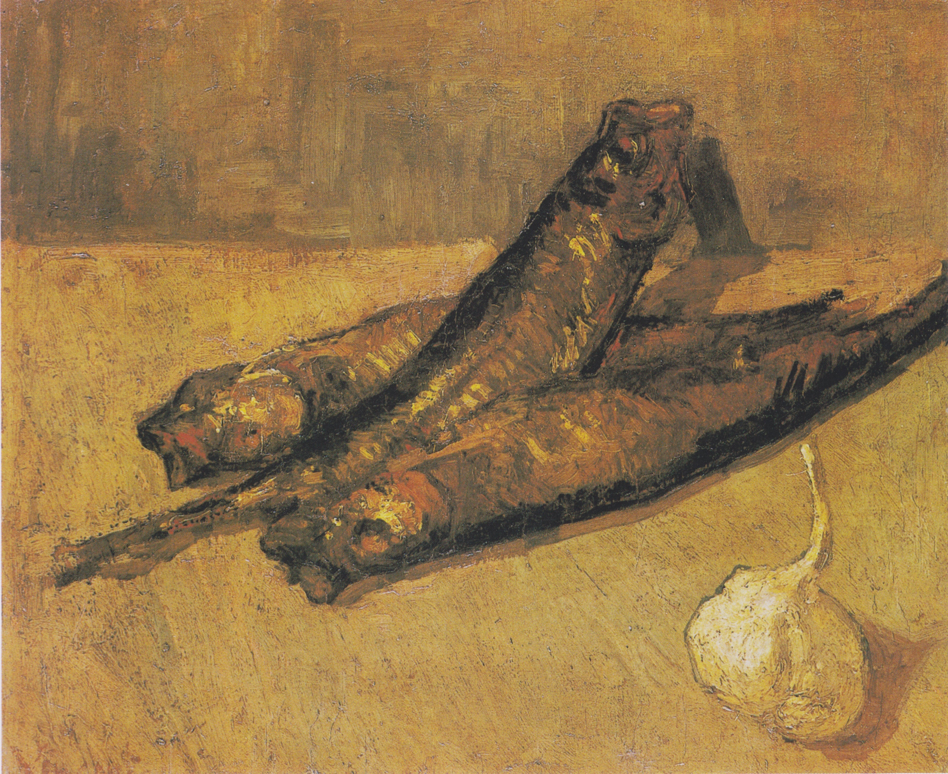 Reproduction du tableau « Nature morte au bouclage et à l'ail-oignon - Vincent van Gogh » par Alpha Reproduction en peinture à l’huile