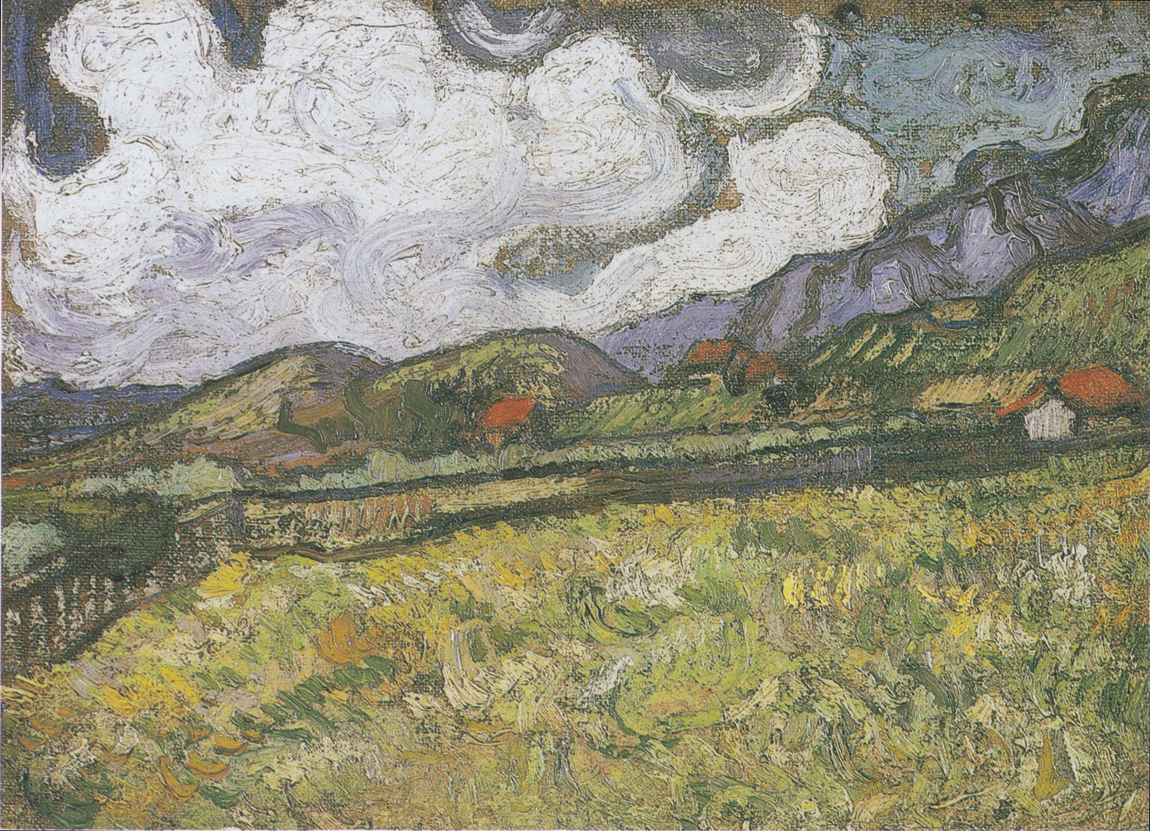 Reproduction du tableau « Le champ de blé derrière l'hôpital Saint-Paul, Saint-Rémy - Vincent van Gogh » par Alpha Reproduction en peinture à l’huile