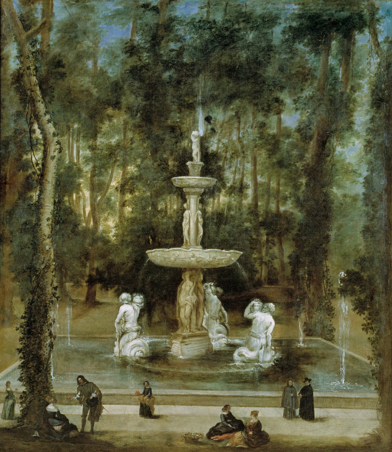 A fonte dos Tritões no jardim da ilha, Aranjuez - Diego Velázquez